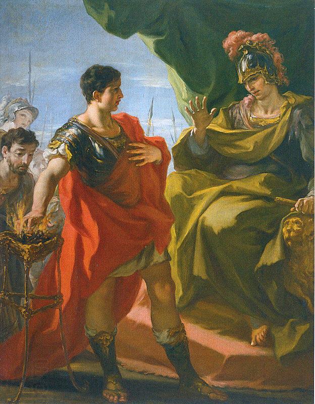 PELLEGRINI, Giovanni Antonio Mucius Scevola before Porsenna China oil painting art